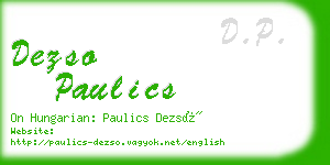 dezso paulics business card